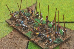 Poorly trained pike in a loose block from italy or France. A mix of pendraken and GW figures